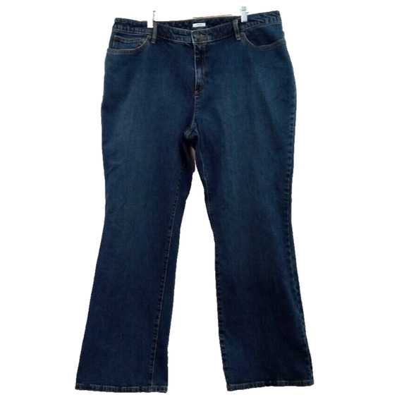 Liz Claiborne Womens Plus Size 22W Reg. Straight Leg Stretch Pockets Blue Jeans - Picture 5 of 13